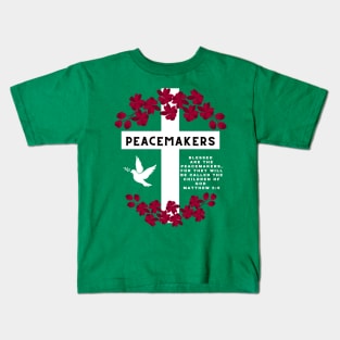 Blessed are the Peacemakers Gospel of Matthew church Kids T-Shirt